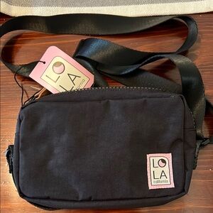 Lola California Black Belt Bag with Adjustable Strap and Durable Fabric